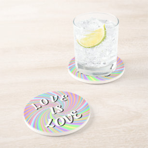 Dessous De Verre En Grès Love Is Love Pride Montagnes Russes