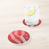 Dessous De Verre En Grès Love Romance Rouge rose (Côté)