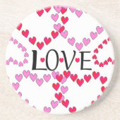 Dessous De Verre En Grès LOVE ROUGE ROSE DE Tiny Hearts (Devant)
