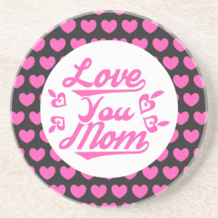 Dessous De Verre En Grès Love You Mom Fête des mères Design-11096