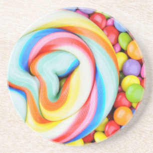 Dessous De Verre En Grès Lucette rayée et je-sais-tout multicolores