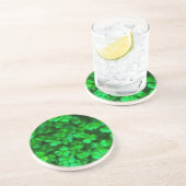 Dessous De Verre En Grès Lucky Celtic Irish Green Shamrocks (Côté)
