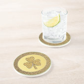 Dessous De Verre En Grès Lucky Irish Shamrock Gold Coin (Côté)