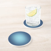 Dessous De Verre En Grès Lumière blanche sur bleu (Côté)