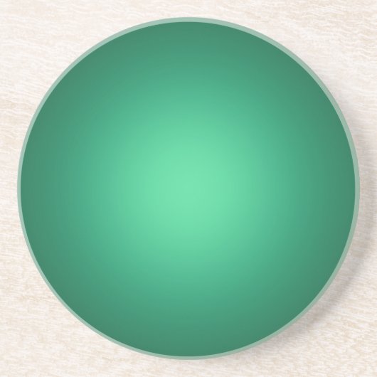 Dessous De Verre En Grès Lumière blanche sur vert (Devant)