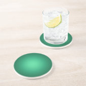 Dessous De Verre En Grès Lumière blanche sur vert (Côté)