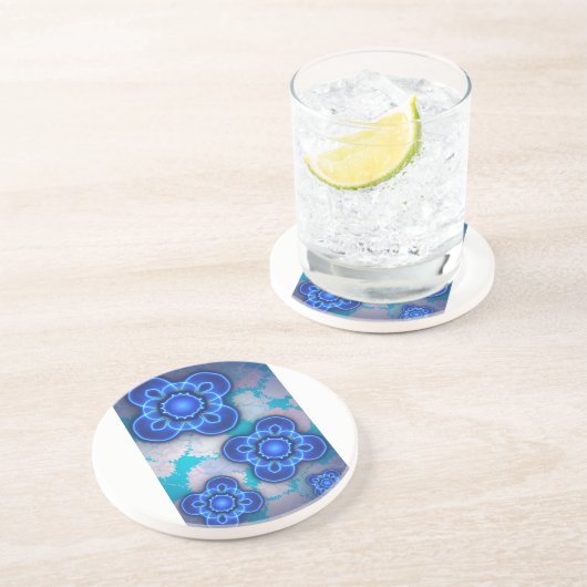 Dessous De Verre En Grès Lumière bleue (Côté)