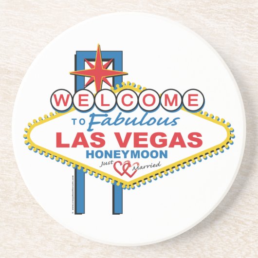 Dessous De Verre En Grès Lune de miel de Las Vegas (Devant)