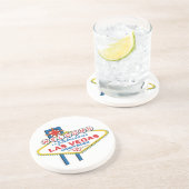 Dessous De Verre En Grès Lune de miel de Las Vegas (Côté)