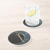 Dessous De Verre En Grès Lune et épée celtiques (Côté)