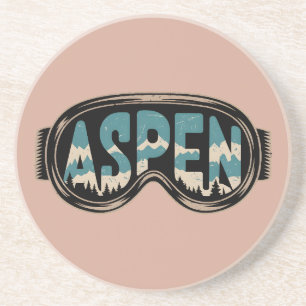 Dessous De Verre En Grès Lunettes de ski Aspen Snowmass Colorado cadeaux de