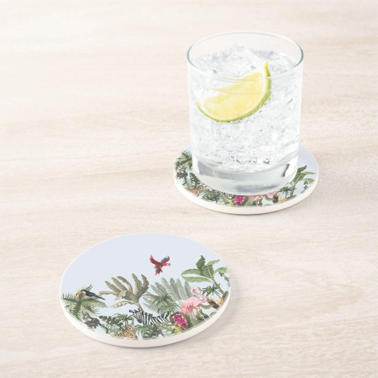Dessous De Verre En Grès Lush Tropical Round Coaster Set - Jungle Cactus (Côté)