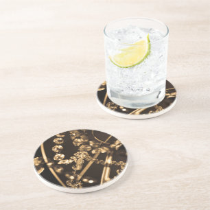 Dessous De Verre En Grès Lustre Sepia Crystal