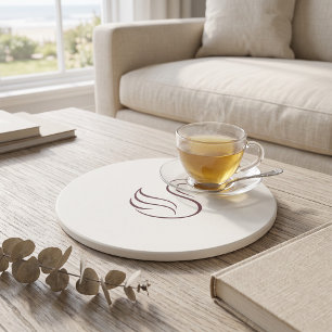 Dessous De Verre En Grès Luxe Silencieux Minimaliste Cygne Rond Côte de Grè