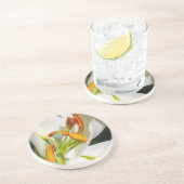 Dessous De Verre En Grès Lys blancs (Côté)