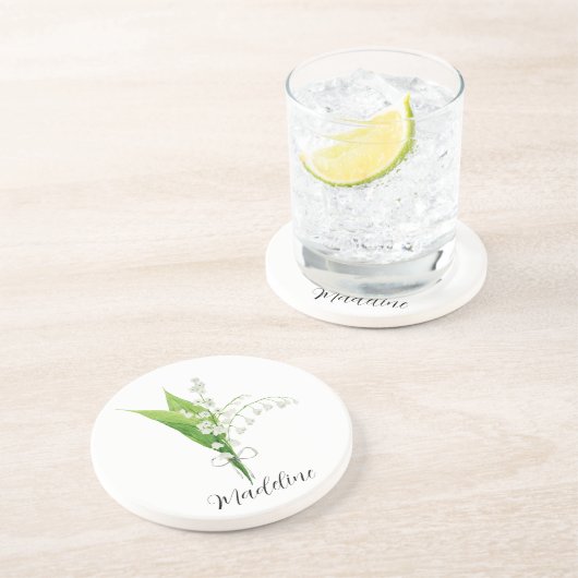 Dessous De Verre En Grès Lys de la vallée Floral (Côté)