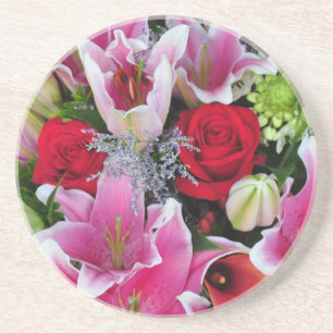 Dessous De Verre En Grès Lys et roses