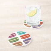 Dessous De Verre En Grès macarons arc-en-ciel (Côté)