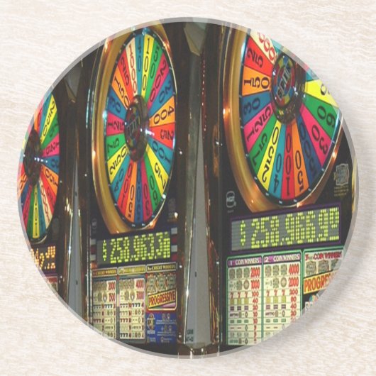 Dessous De Verre En Grès Machines à sous Las Vegas (Devant)