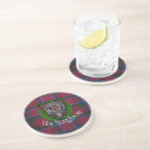Dessous De Verre En Grès MacNaughton Scottish Clan Tartan & Crest (Côté)