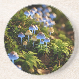 Dessous De Verre En Grès Magical Bioluminescent Fungi - Deep Forest