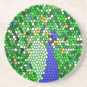 Dessous De Verre En Grès Magnifique Peacock mosaïque cadeaux d'art customis