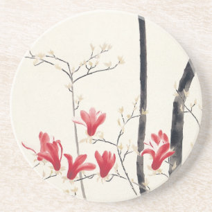 Dessous De Verre En Grès Magnolia Tree by Kobayashi Kokei, Vintage Nature