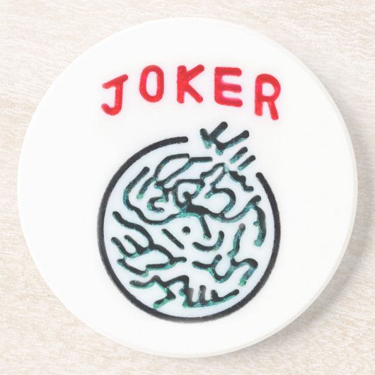 Dessous De Verre En Grès MahJong symbole du jeu Joker tuile (Devant)