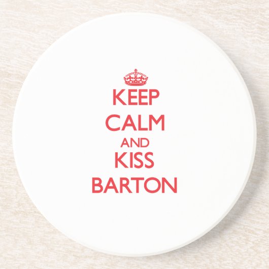 Dessous De Verre En Grès Maintenez calme et baiser Barton (Devant)