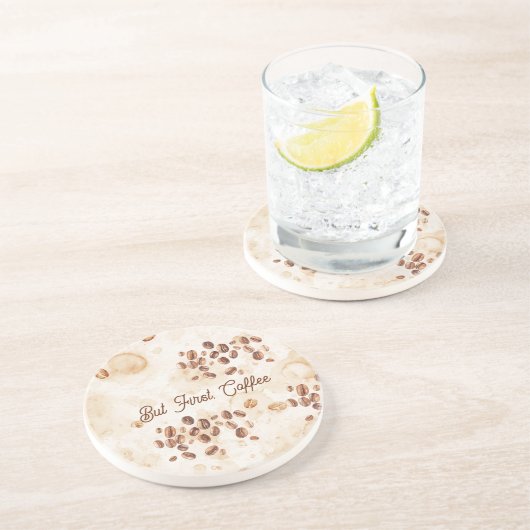 Dessous De Verre En Grès Mais d'abord, du café (Côté)