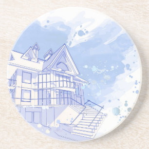 Dessous De Verre En Grès maison : aspiration d'aquarelle