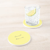 Dessous De Verre En Grès Maison de plage jaune gris gris élégant chic cool (Côté)