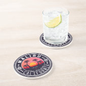 Dessous De Verre En Grès Malibu California Retro Sunset Palm Trees 60s (Côté)