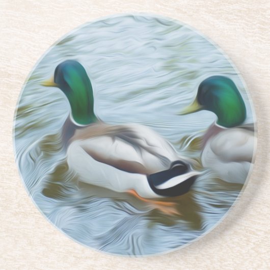 Dessous De Verre En Grès Mallard Ducks (Devant)