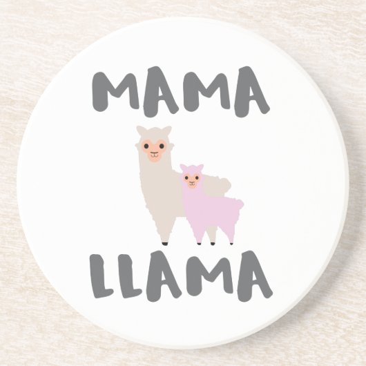 Dessous De Verre En Grès Mama Llama Maman (Devant)