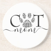 Dessous De Verre En Grès Maman chat empreinte de patte (Devant)