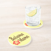 Dessous De Verre En Grès Maman de Bahama avec la ketmie (Côté)