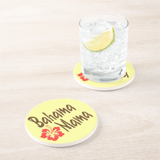 Dessous De Verre En Grès Maman de Bahama avec la ketmie (Côté)