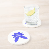 Dessous De Verre En Grès Maman numéro 1 Ruban Bleu (Côté)