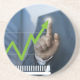 Dessous De Verre En Grès Man showing stock price touchscreen concept