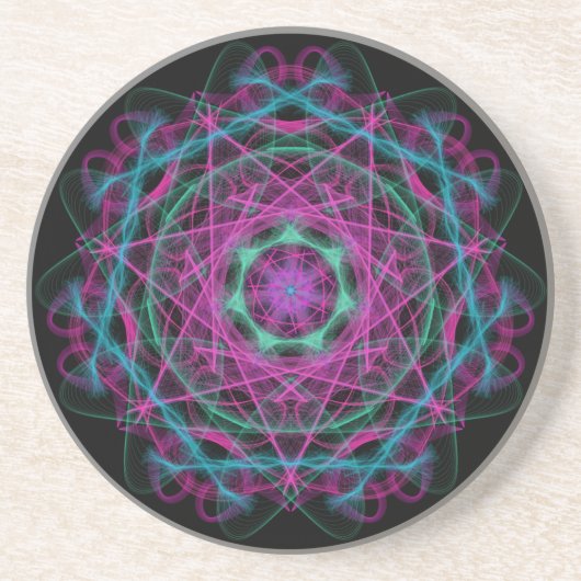 Dessous De Verre En Grès Mandala Abstrait (Devant)