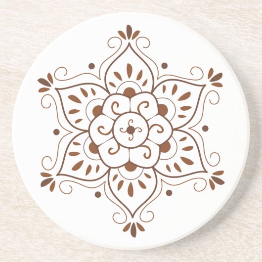 Dessous De Verre En Grès Mandala Coster de henné (Devant)
