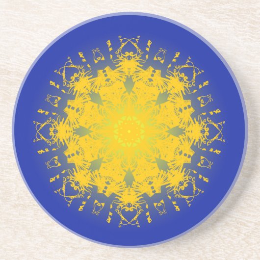 Dessous De Verre En Grès Mandala de Gratitude (Devant)
