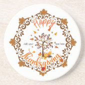 Dessous De Verre En Grès Mandala de l'arbre d'automne Feuillage d'automne e (Devant)