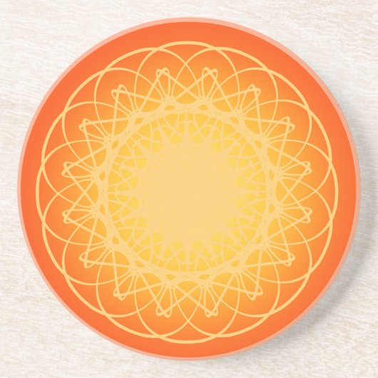 Dessous De Verre En Grès Mandala de Maîtrise de Soi (Devant)