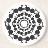 Dessous De Verre En Grès mandala de vélo stylisé noir (Devant)