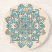 Dessous De Verre En Grès Mandala Elégance Turquoise (Devant)