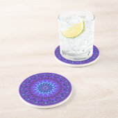 Dessous De Verre En Grès Mandala étoile en bleu | violet (Côté)