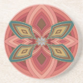 Dessous De Verre En Grès Mandala Fleur Papillon (Devant)