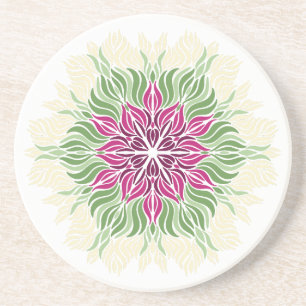Dessous De Verre En Grès Mandala Fleurs d'Été